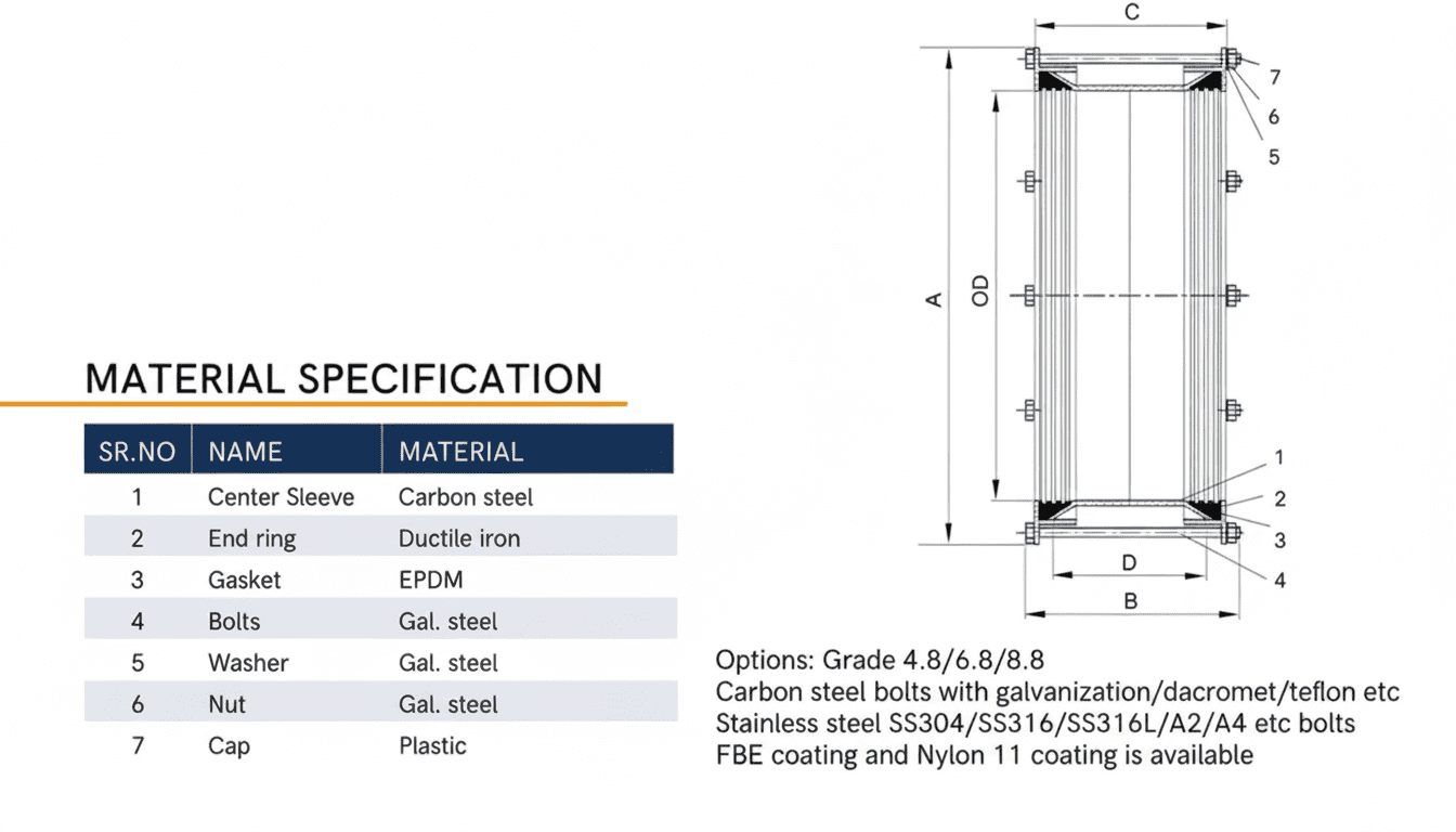 DEDICATED COUPLING FOR DUCTILE IRON PIPE PN10/PN16 - Image 2